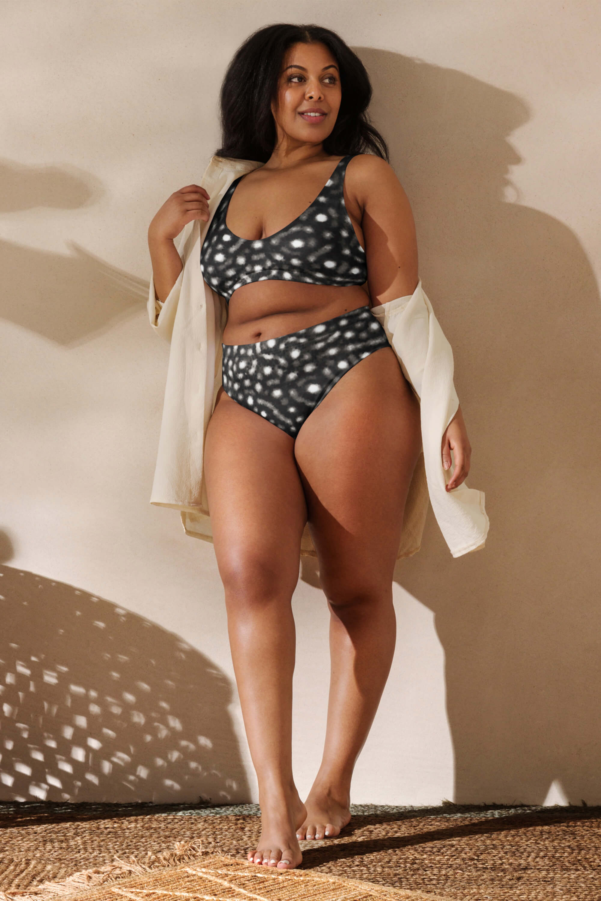 B&W Whale Shark High-Waisted Bikini - Limited Edition